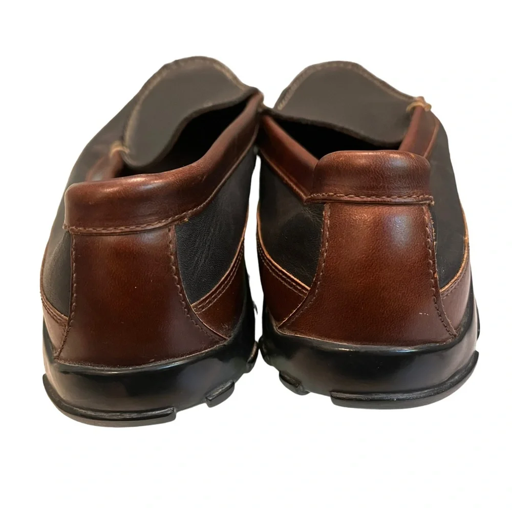 Allen Edmonds Two-Tone Black and Brown Leather Slip-On Loafer